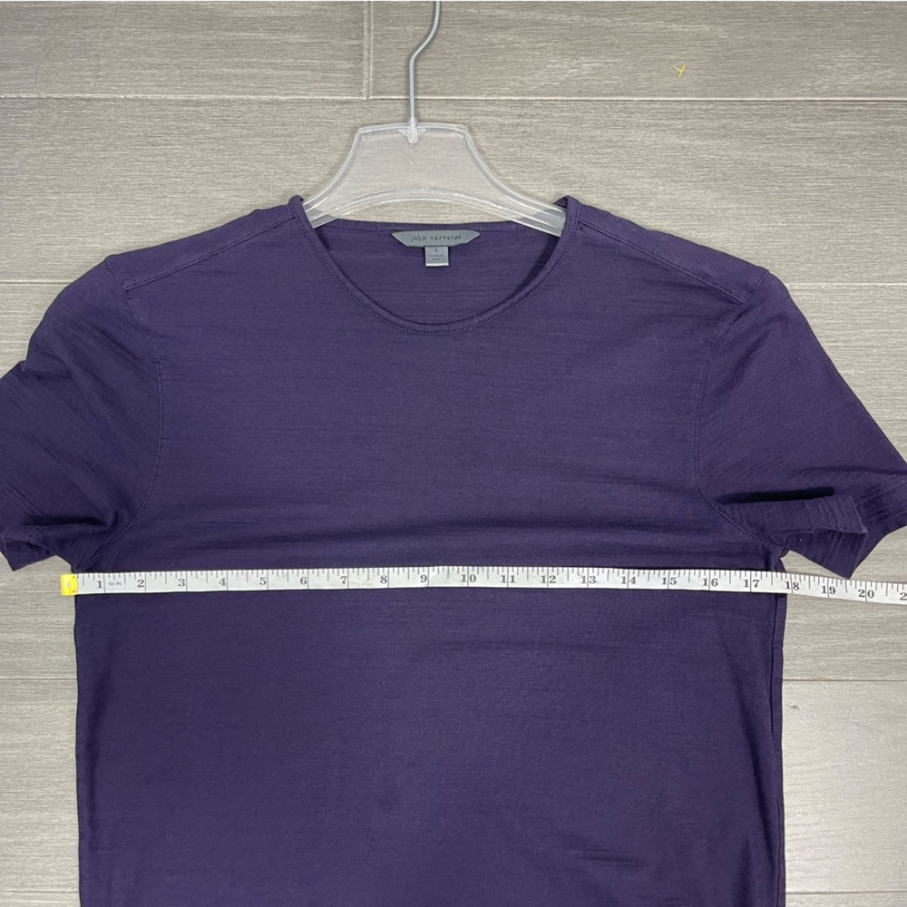 JOHN VARVATOS STRIATED CREWNECK SLIM FIT T-SHIRT K1762S3-AZJ3 PURPLE PLUM S - Picture 10 of 13